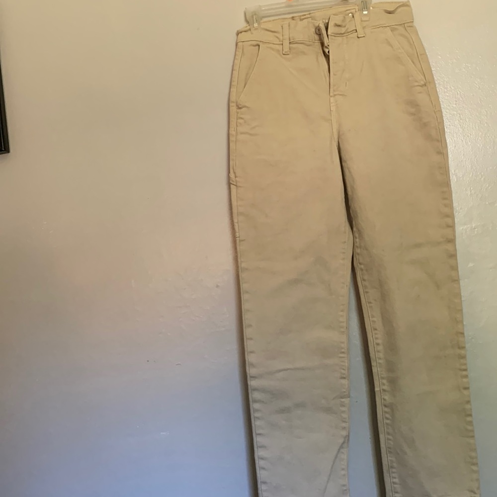 high waisted beige jeans-  2